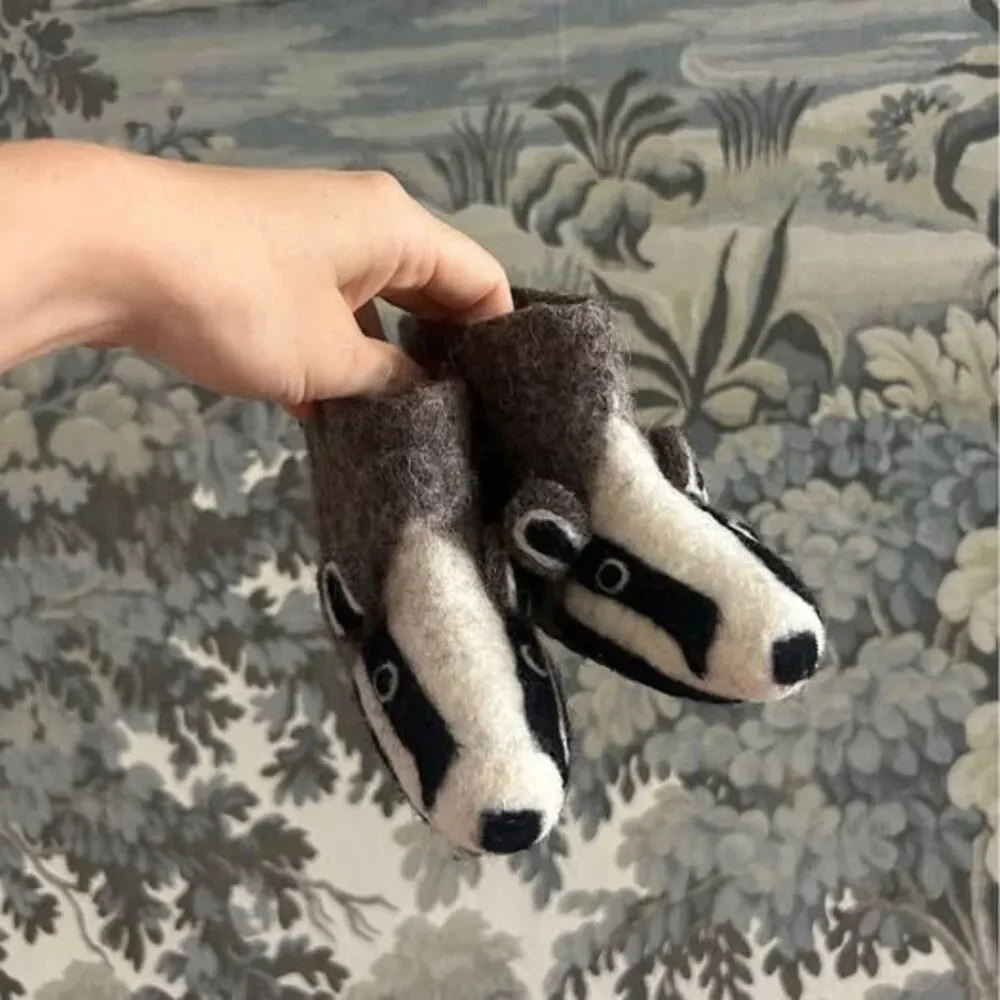 Billie Badger Wool Slippers